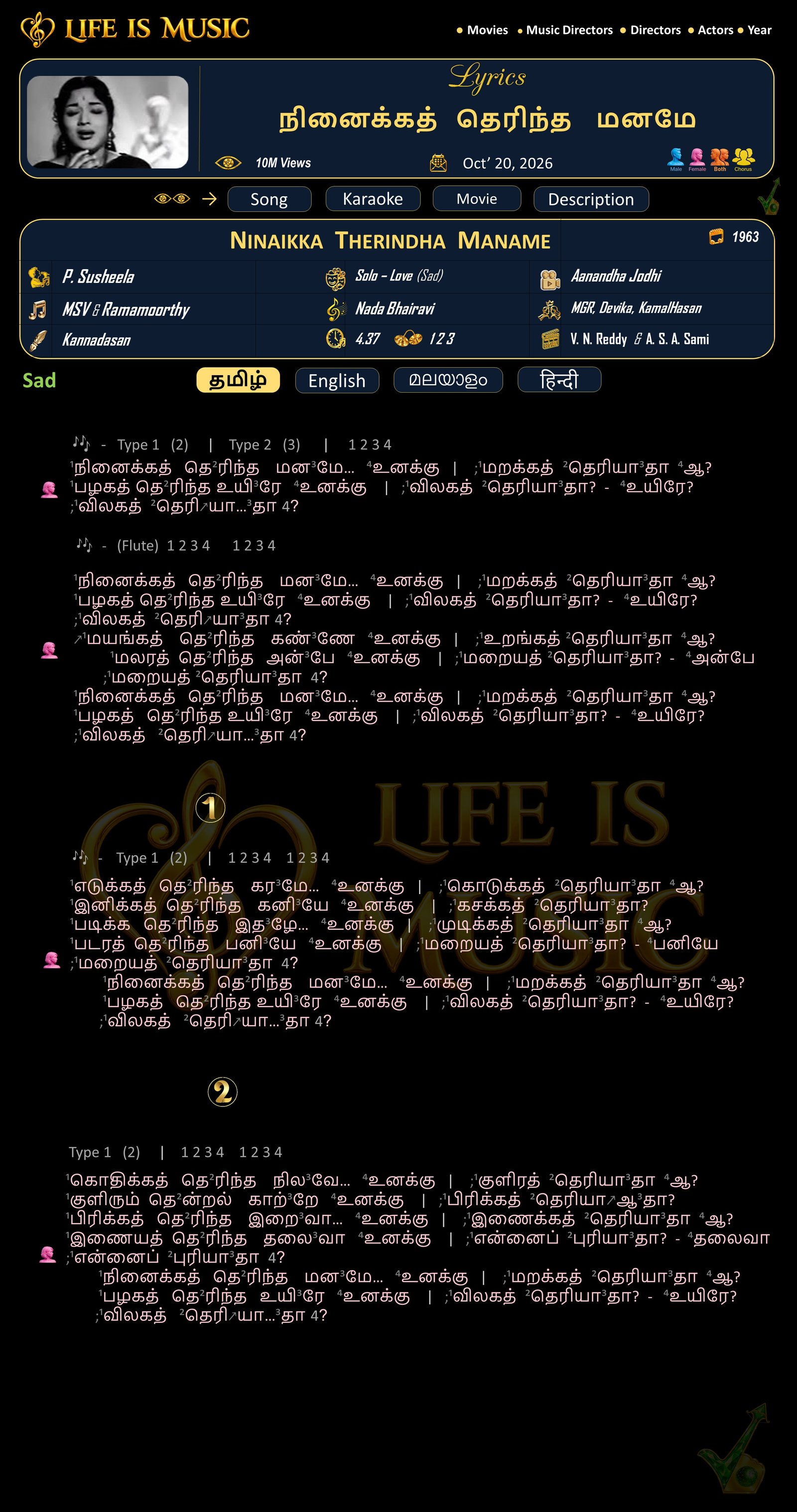 Ninaikka Therindha Maname Unakku